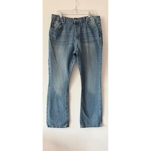 BoohooMAN Bootcut Flare Denim Jeans Light Wash  Mens 36 Retro Hip Hop Y2K Grunge